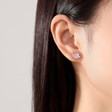 Aurora Pink Heart Earstud 925 Silver