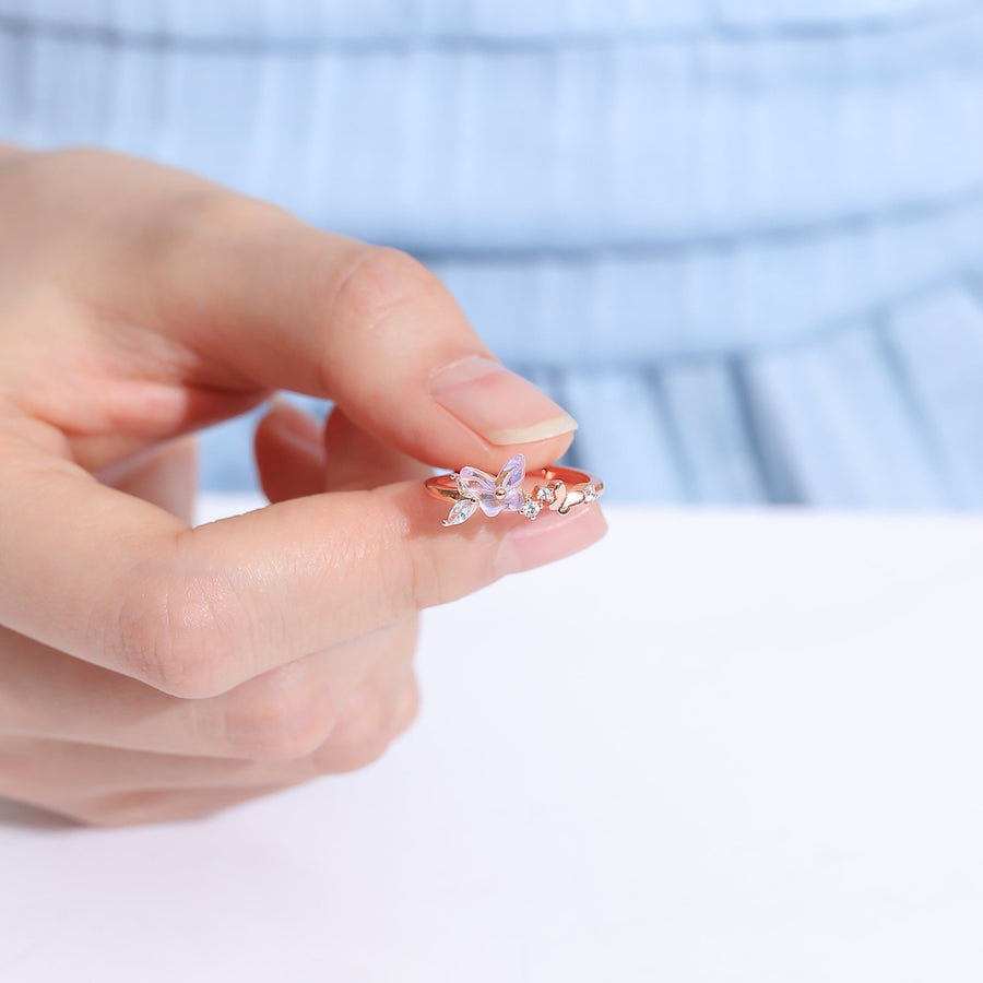 Aurora Peri Butterfly Ring 925 Silver