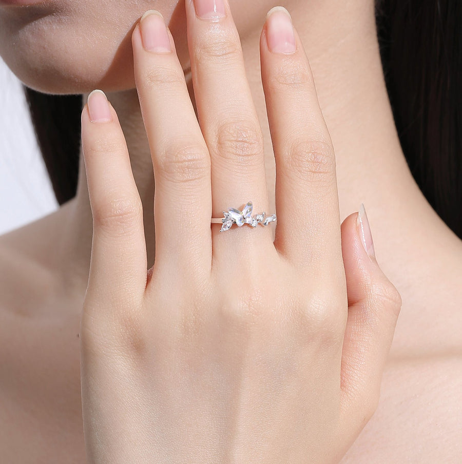 Aurora Peri Butterfly Ring 925 Silver