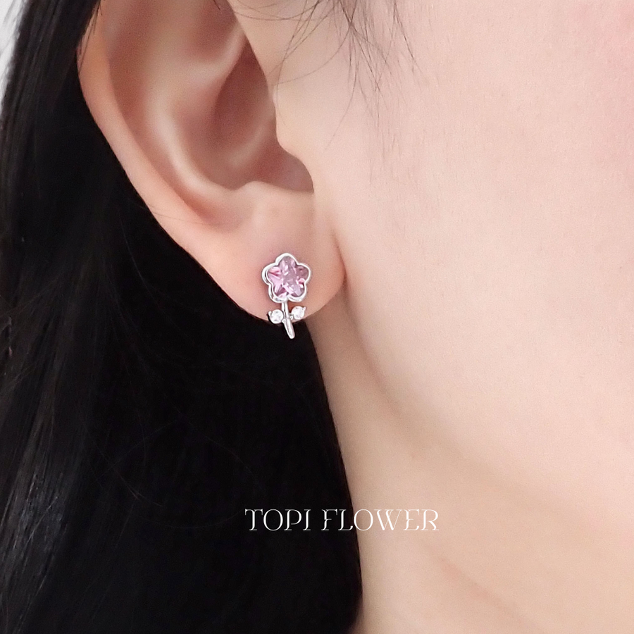 Topi Flower Pedicel Earstud 925 Silver