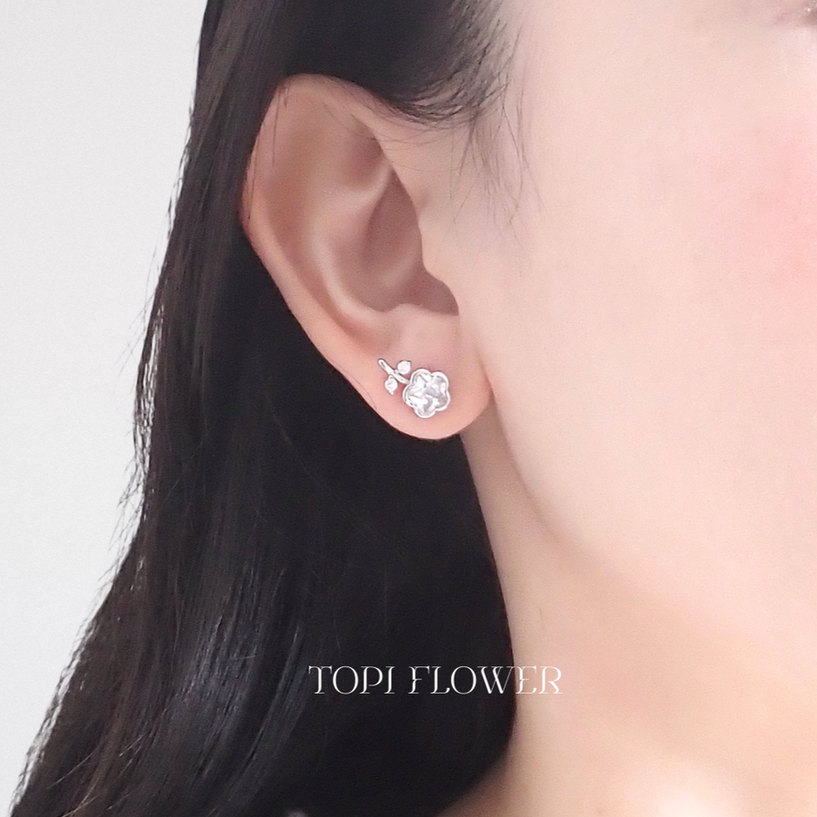 Topi Flower Pedicel Earstud 925 Silver