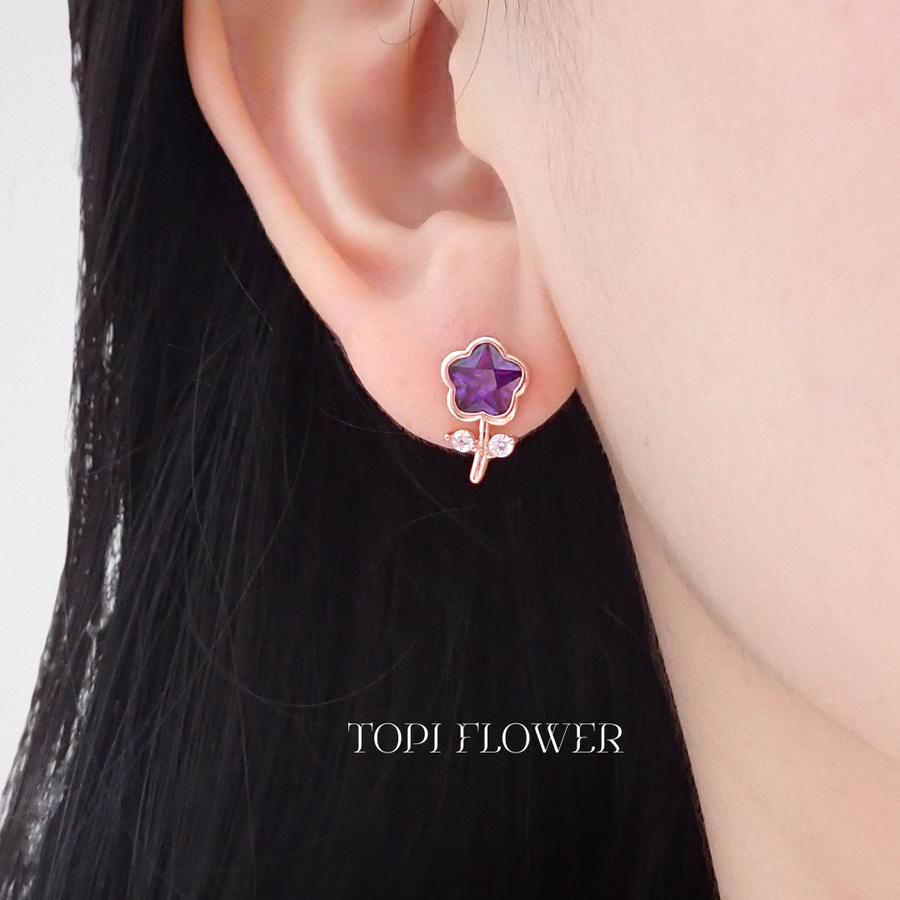 Topi Flower Pedicel Earstud 925 Silver