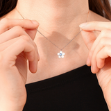 Ruka Blue Sakura Necklace 925 Silver
