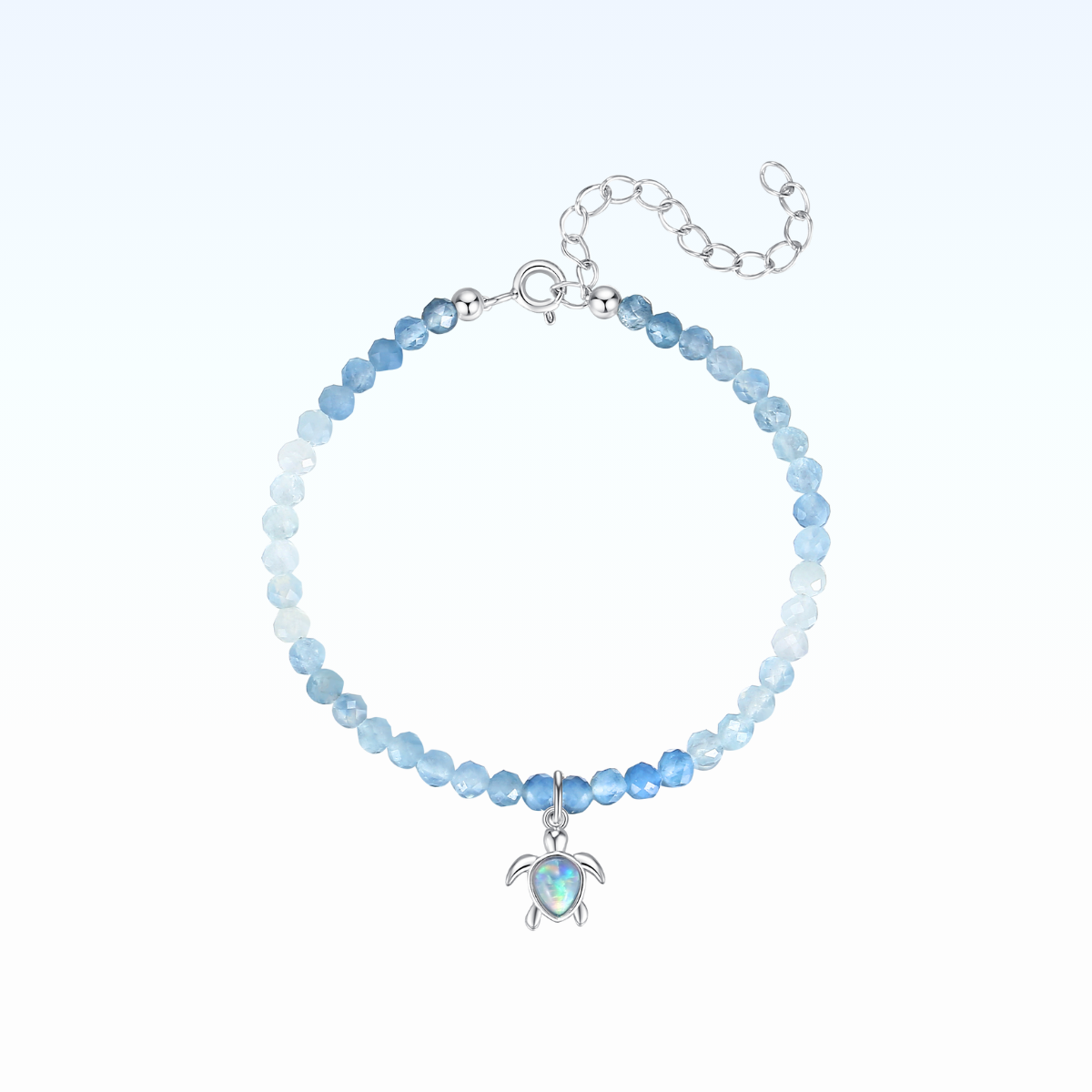 Aquamarine Bracelet 925 Silver