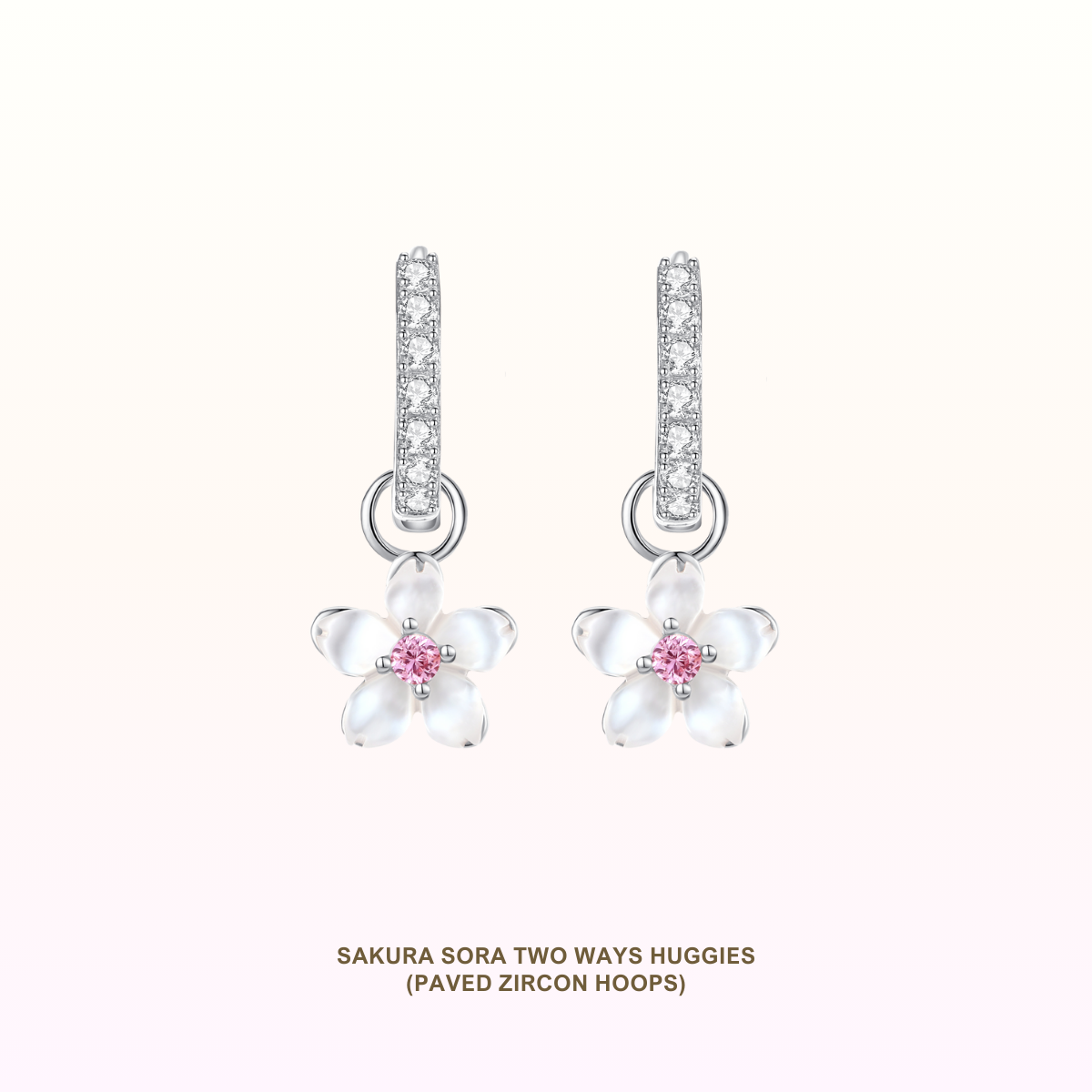 Sakura Sana Two Ways Huggies 925 Silver