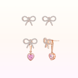 Shina Ribbon Heart Earjacket 925 Silver