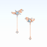 Winter Star Statement Dangling Earrings 925 Silver