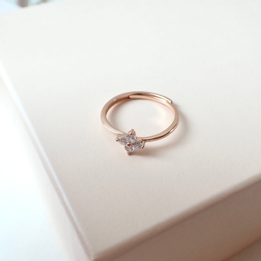 Dainty Fiona Clover Ring 925 Silver