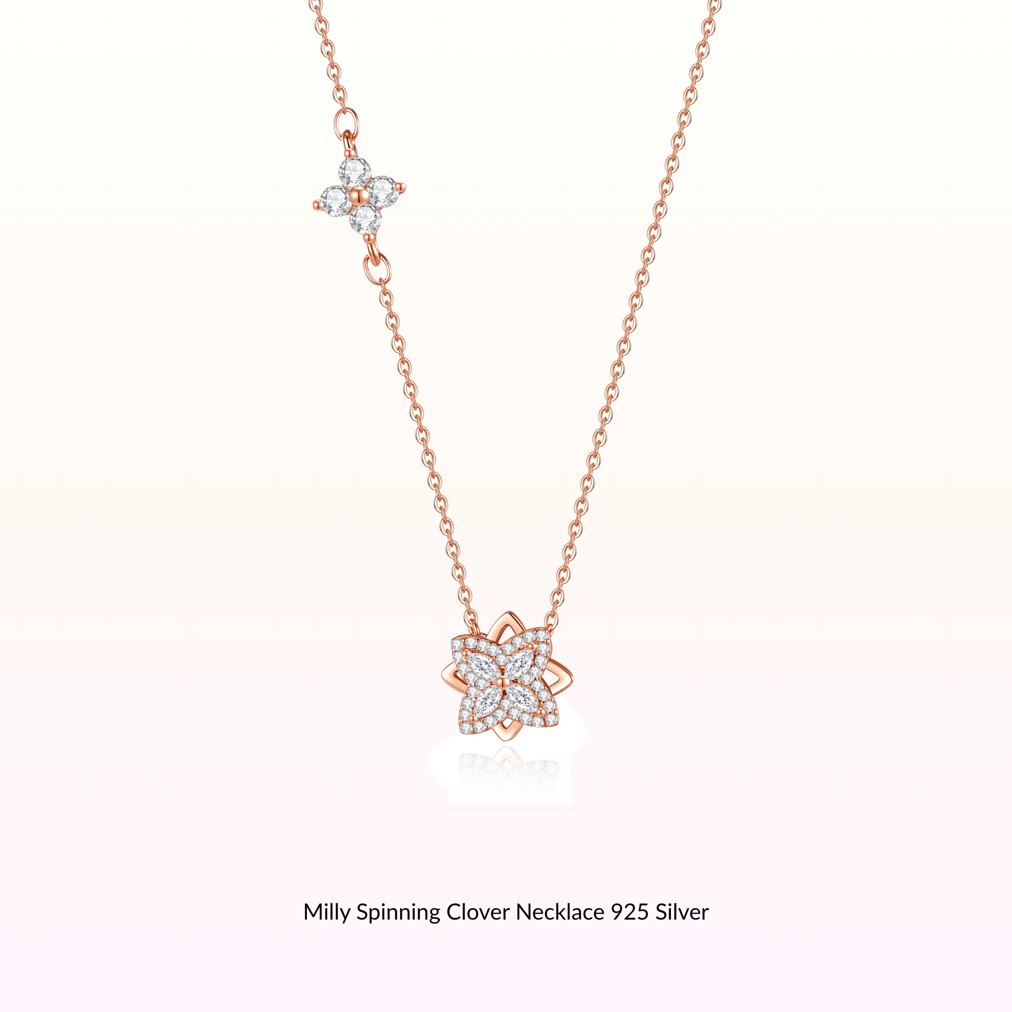 Milly Spinning Clover Necklace 925 Silver