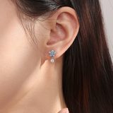 Dainty Winter Flower Earrings 925 Silver