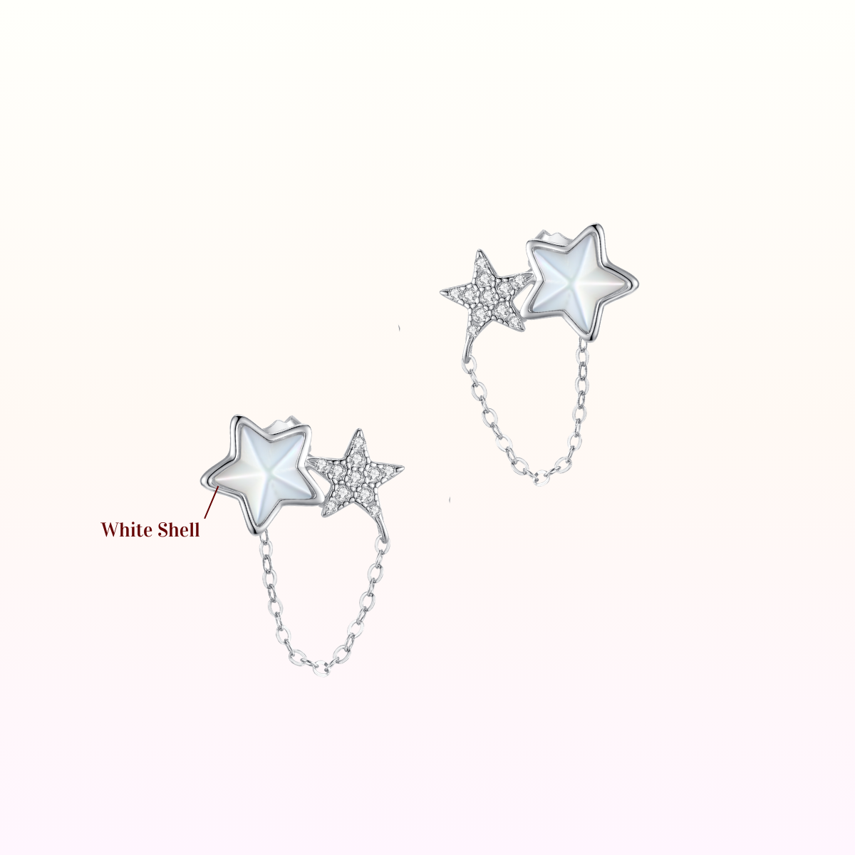 LumiStellar Shell Dangling Earrings 925 Silver