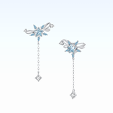 Winter Star Statement Dangling Earrings 925 Silver