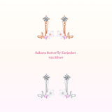 Sakura Butterfly Earjacket 925 Silver