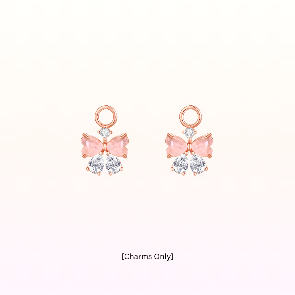 Cherri Ribbon Heart Two Ways Huggies 925 Silver