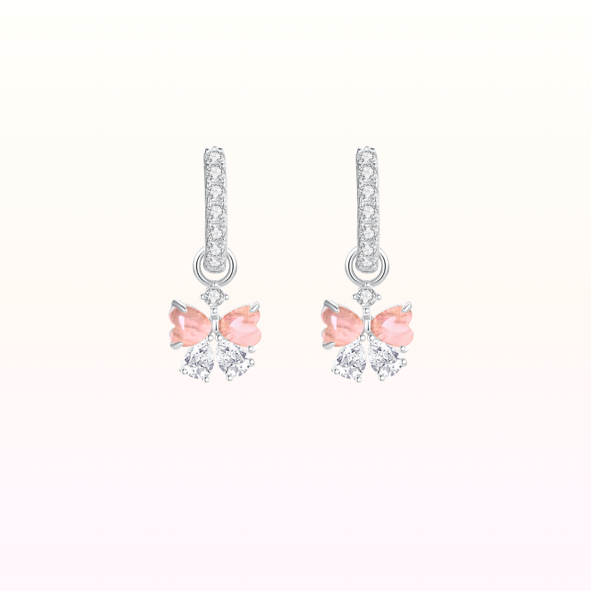 Cherri Ribbon Heart Two Ways Huggies 925 Silver