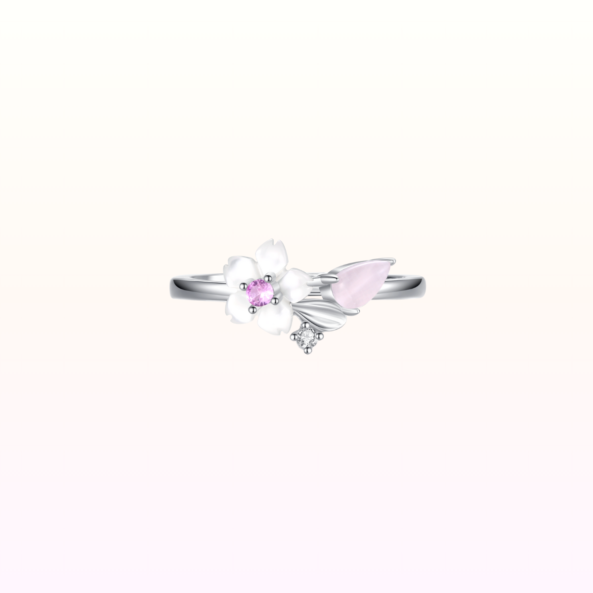 Dainty Reiko Sakura Ring 925 Silver