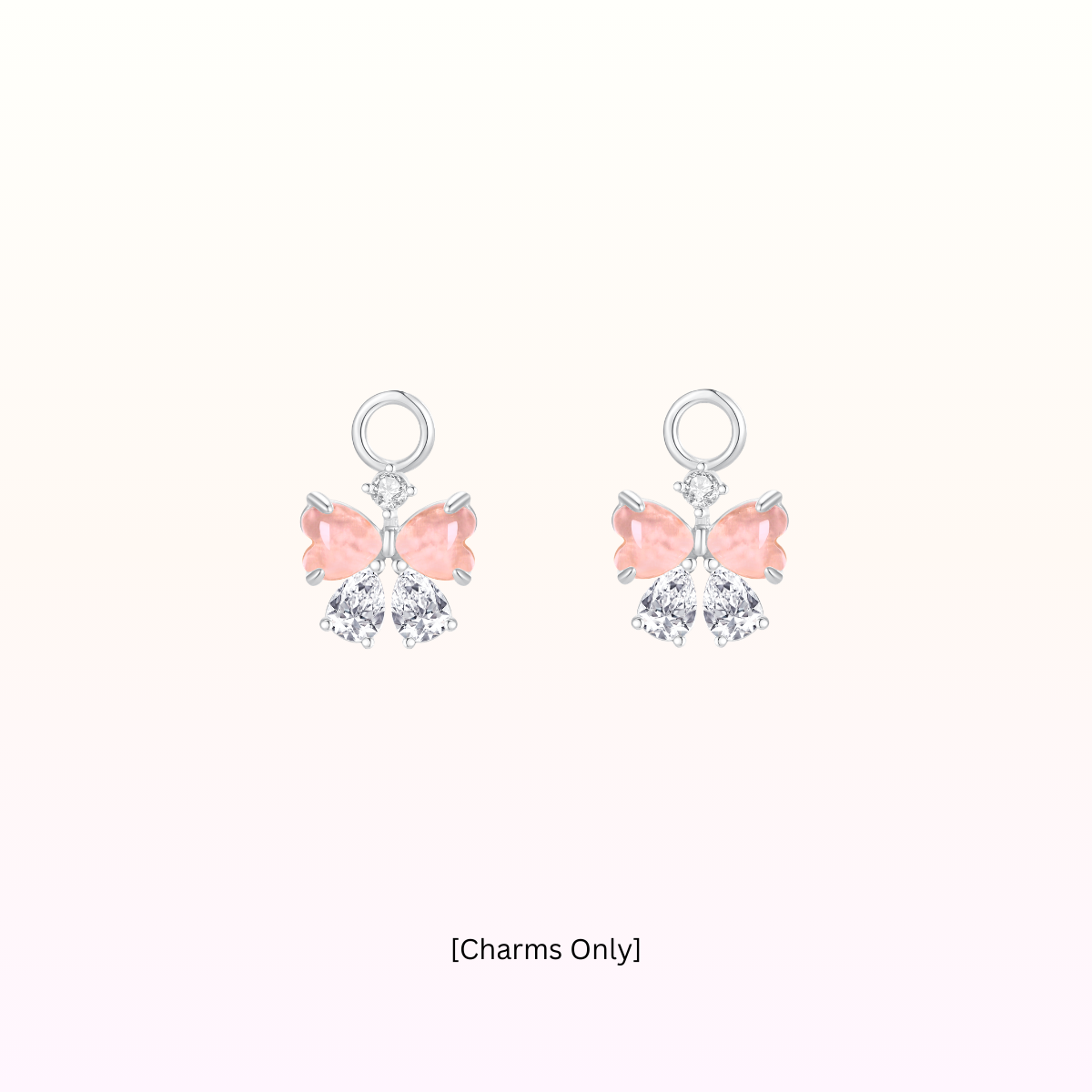 Cherri Ribbon Heart Two Ways Huggies 925 Silver