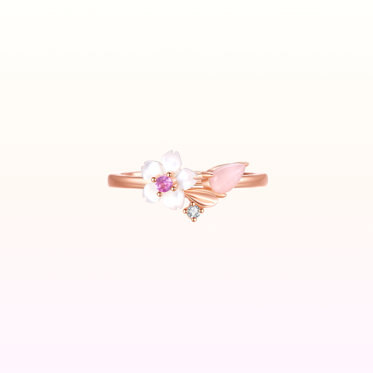 Dainty Reiko Sakura Ring 925 Silver