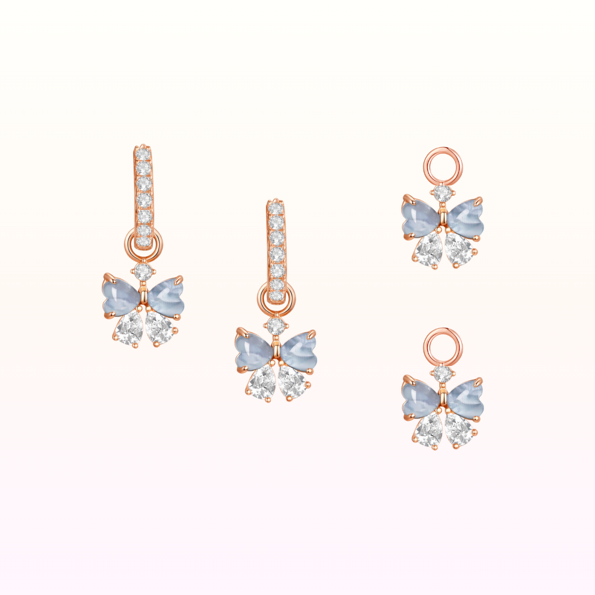 Berri Ribbon Heart Two Ways Huggies 925 Silver