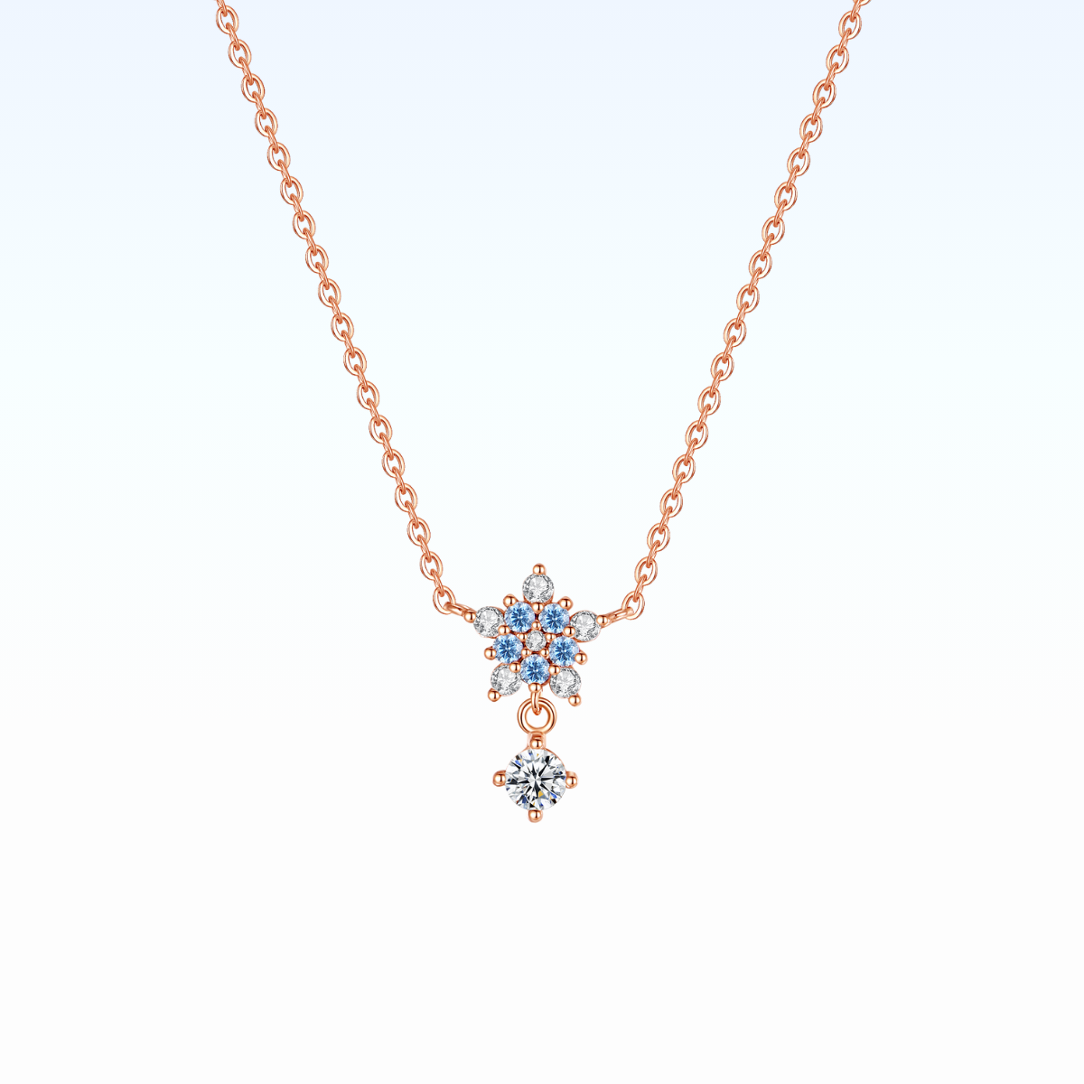 Dainty Winter Flower Necklace 925 Silver