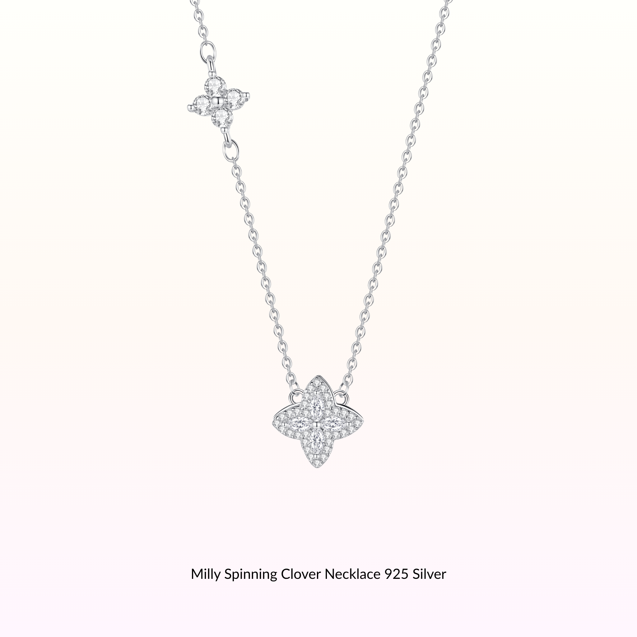 Milly Spinning Clover Necklace 925 Silver