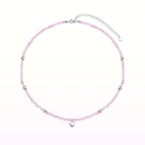 Gemma Heart Rose Quartz Necklace 925 Silver