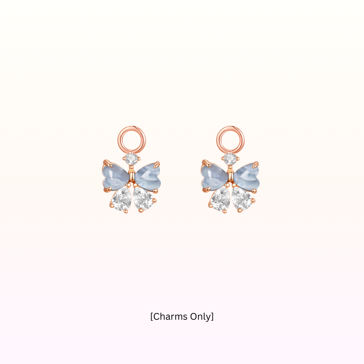 Berri Ribbon Heart Two Ways Huggies 925 Silver