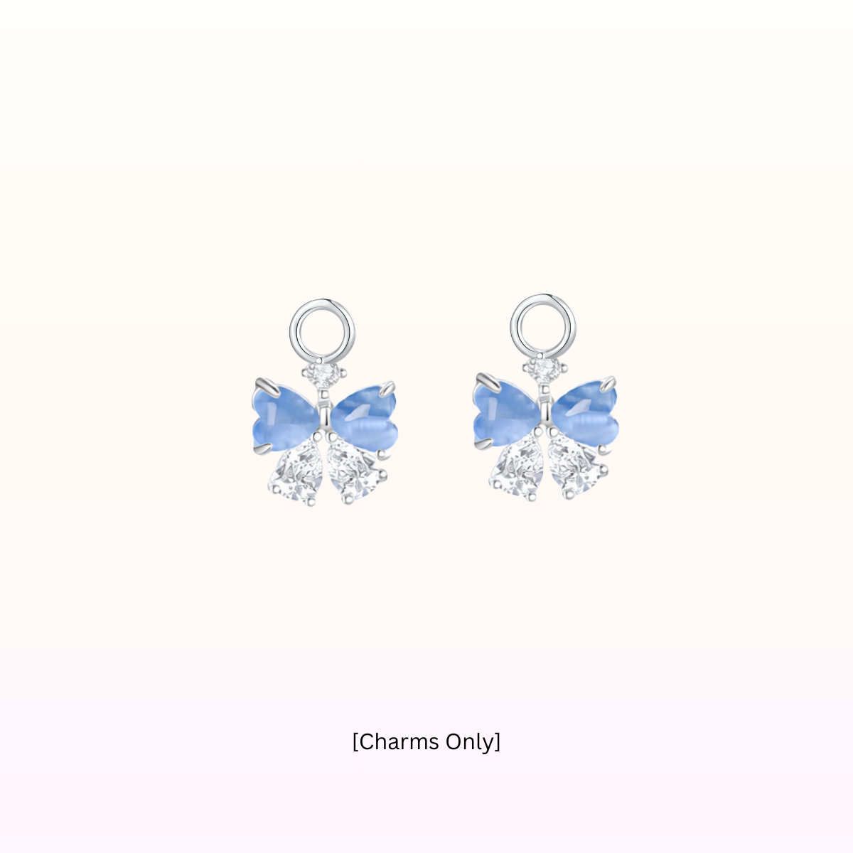 Berri Ribbon Heart Two Ways Huggies 925 Silver