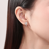 Butterflies Opal Huggies 925 Silver (Blue Opal/Silver)