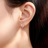 Butterflies Opal Huggies 925 Silver (White Opal/Rose Gold)