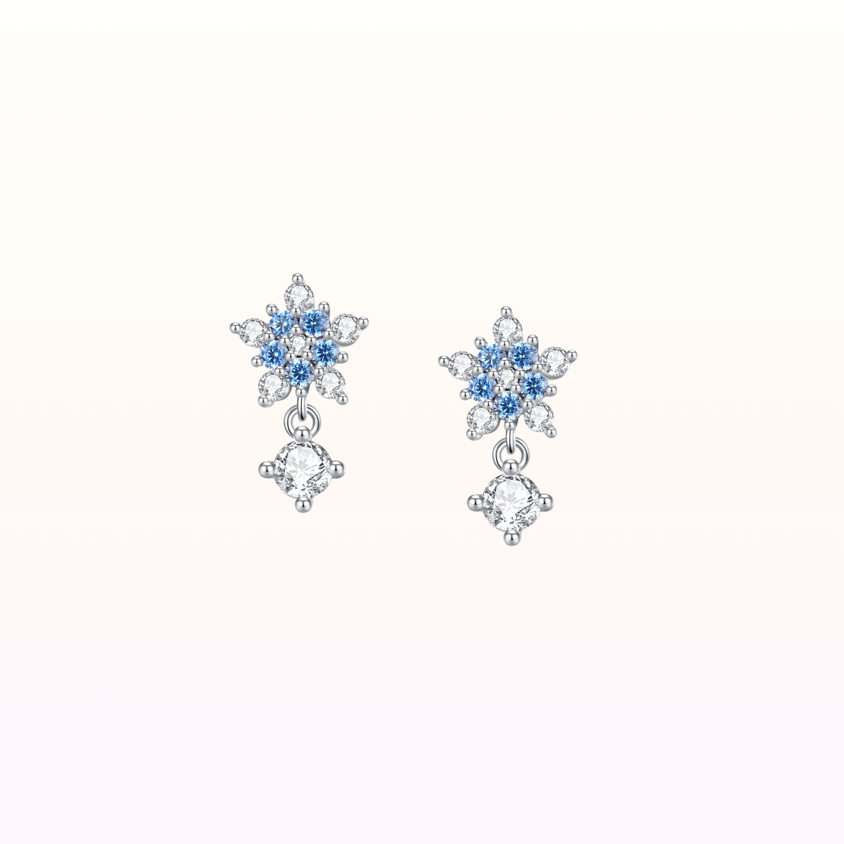 Dainty Winter Flower Earrings 925 Silver