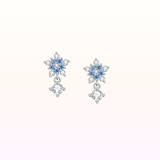 Dainty Winter Flower Earrings 925 Silver