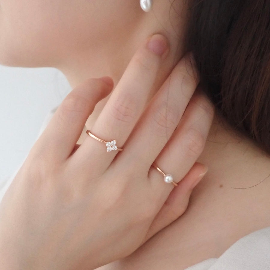 Dainty Fiona Clover Ring 925 Silver