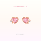 Aurora Pink Heart Earstud 925 Silver