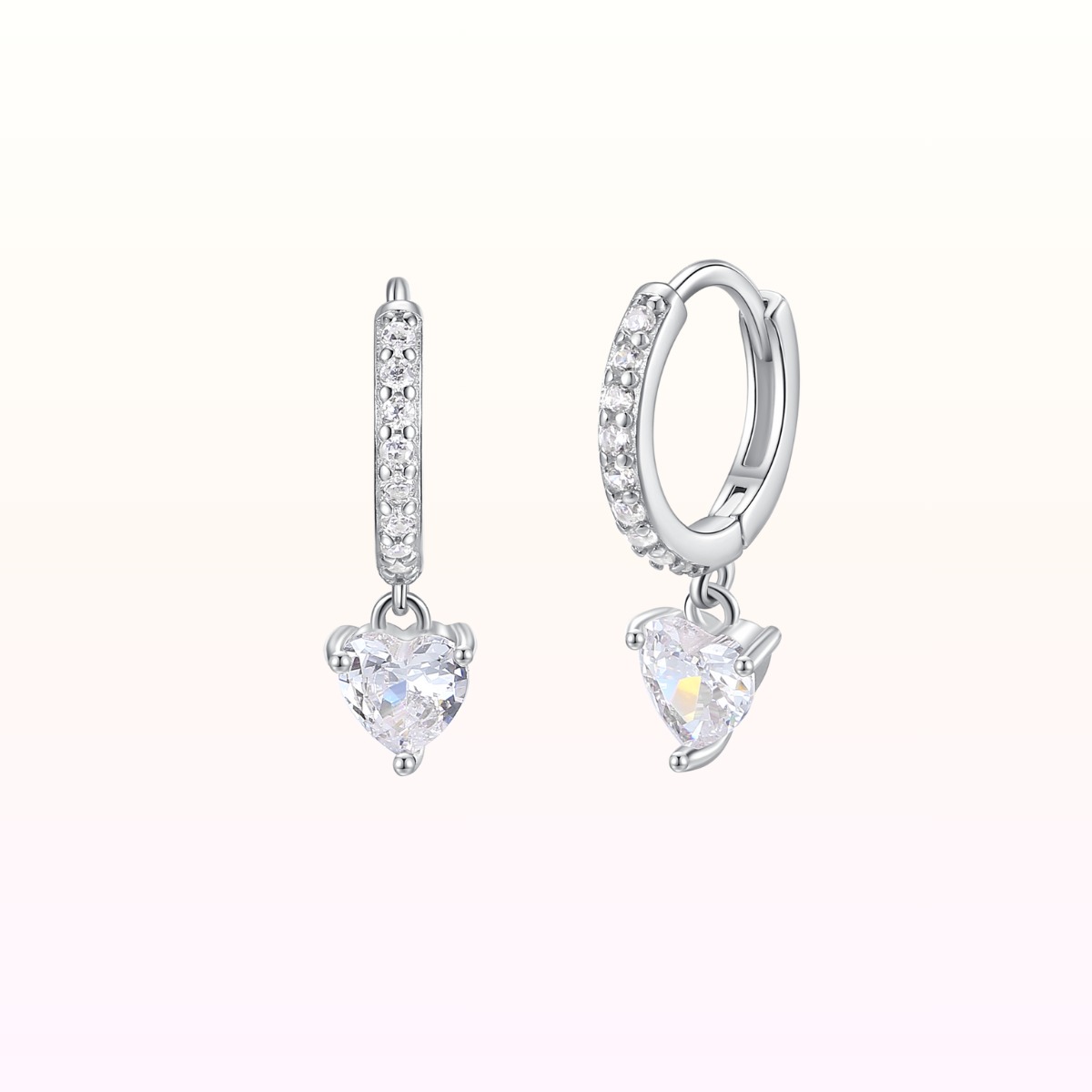 Amora Heart Huggies 925 Silver