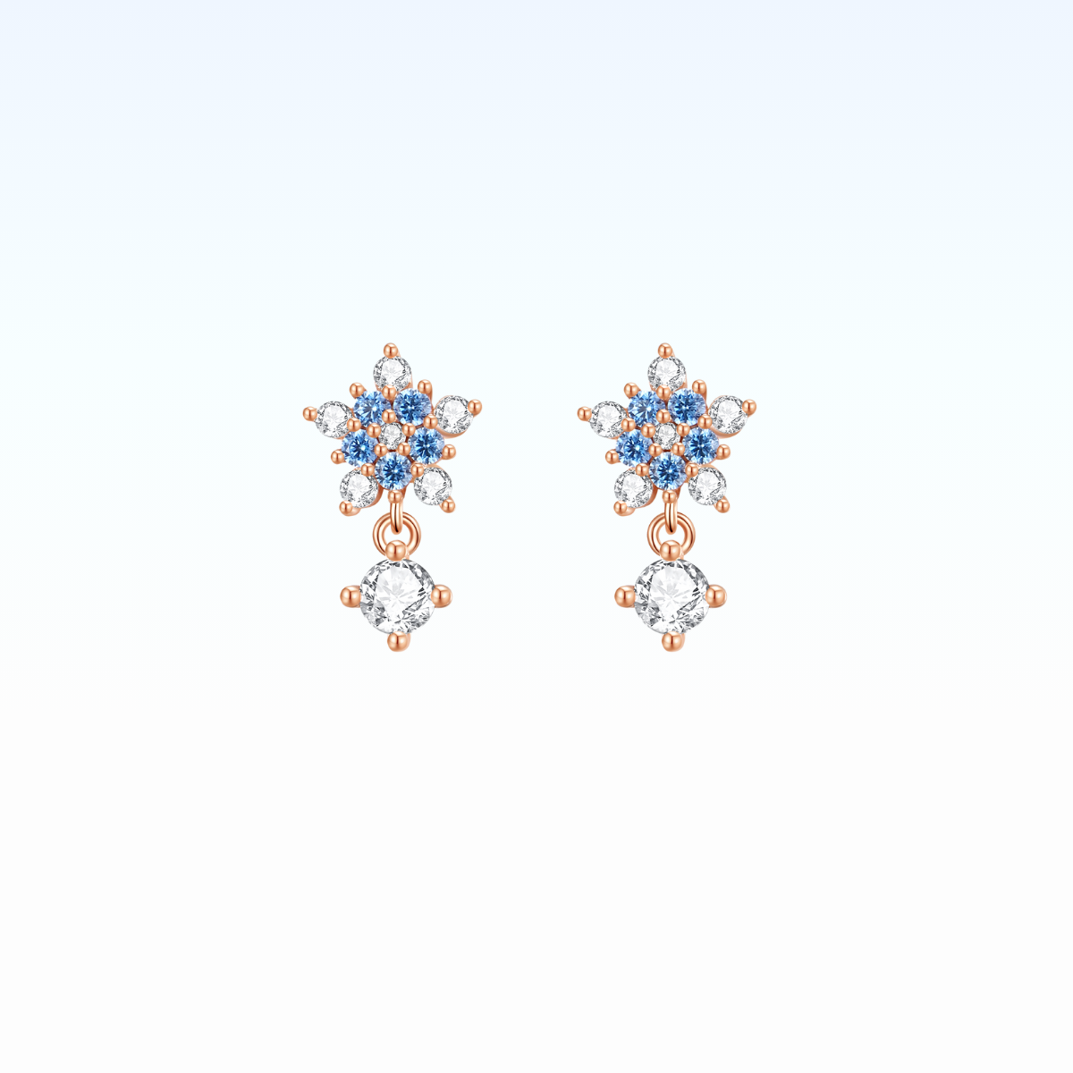 Dainty Winter Flower Earrings 925 Silver