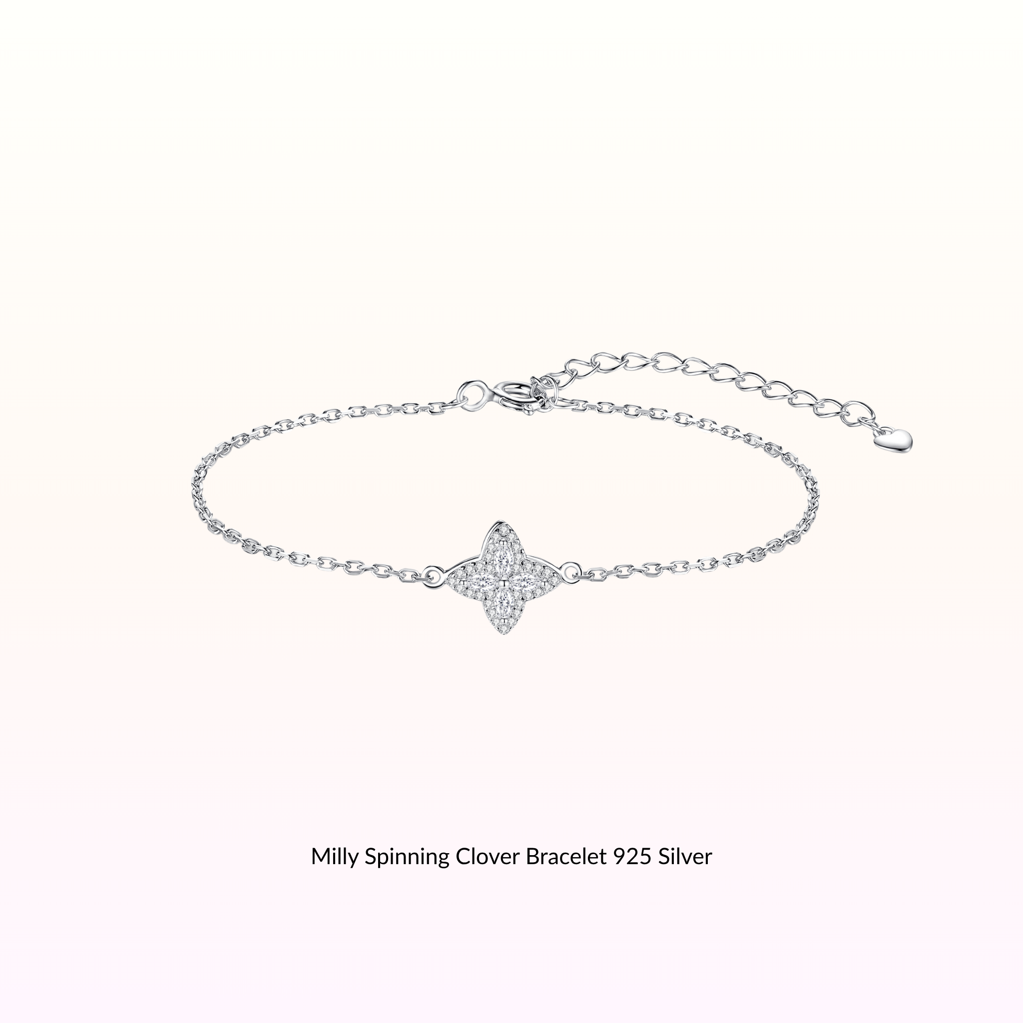 Milly Spinning Clover Bracelet 925 Silver