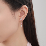 Reiko Sakura Dangling Asymmetric Earrings 925 Silver