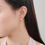 Reiko Sakura Dangling Asymmetric Earrings 925 Silver
