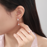 Reiko Sakura Dangling Asymmetric Earrings 925 Silver