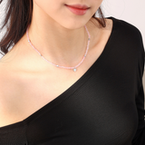 Gemma Heart Rose Quartz Necklace 925 Silver