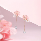 Sakura Two-Ways Dangling Earrings 925 Silver