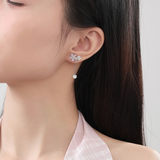 Sakura Two-Ways Dangling Earrings 925 Silver