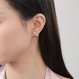 Sakura Two-Ways Dangling Earrings 925 Silver