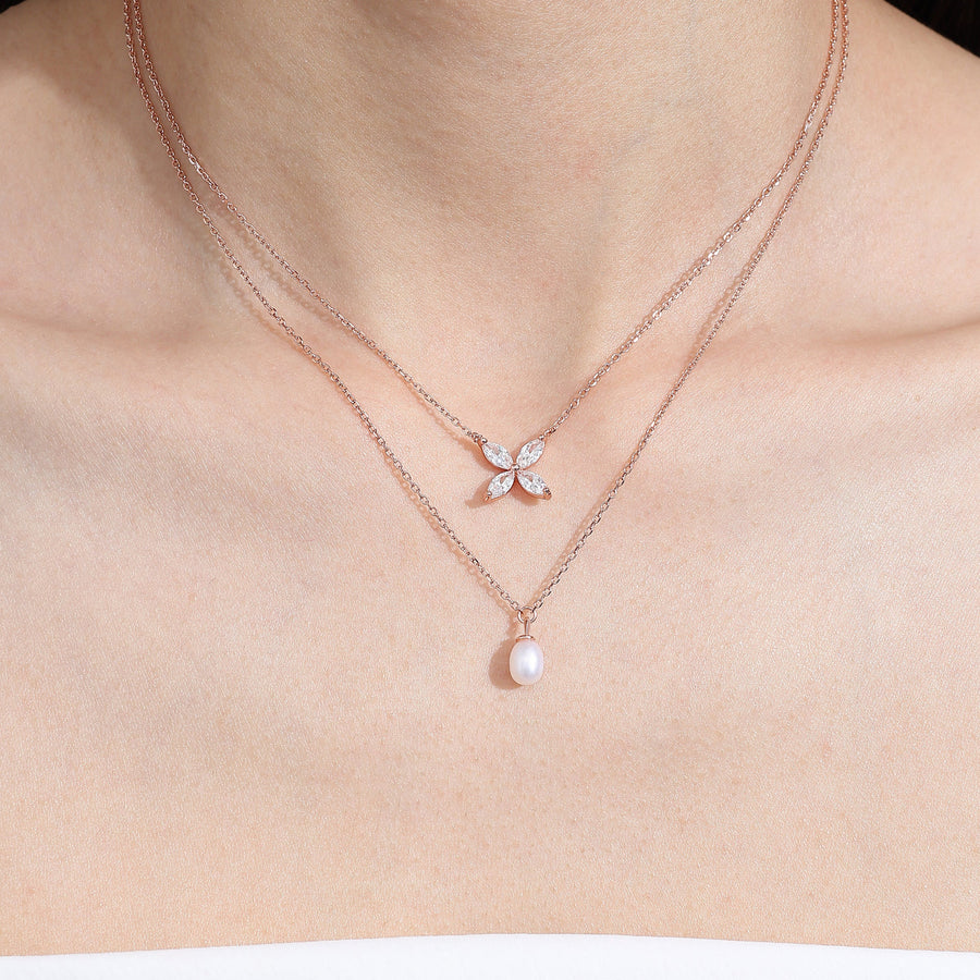 Elena Clover Freshwater Pearl Necklace