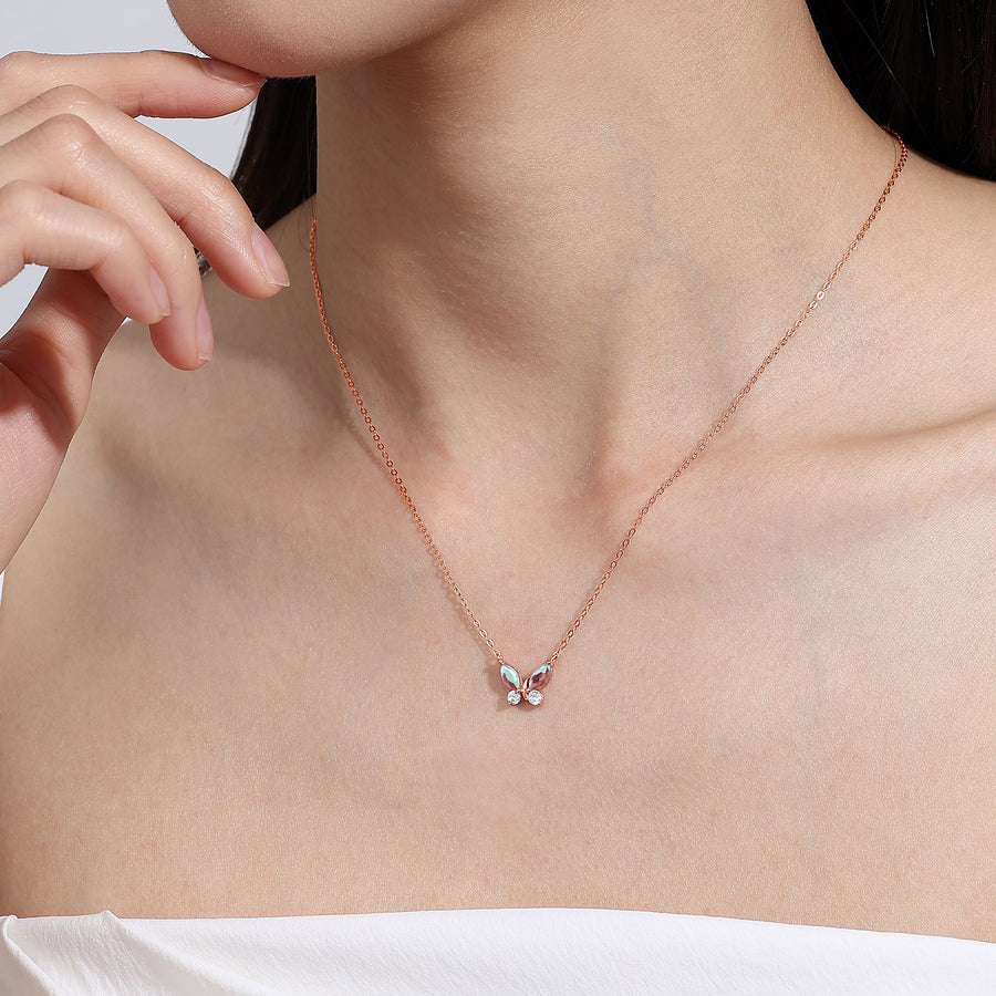 Zera Sparkly Butterfly Necklace 925 Silver