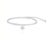 Belle Clover Chain Bangle 925 Silver