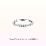 Classic Moissanite Eternity Band 925 Silver