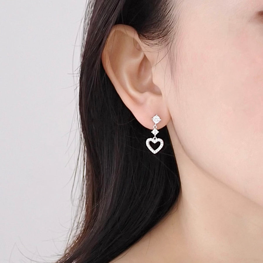 Christie Heart Earrings 925 Silver