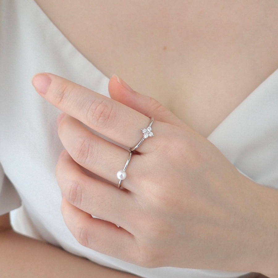 Dainty Fiona Clover Ring 925 Silver